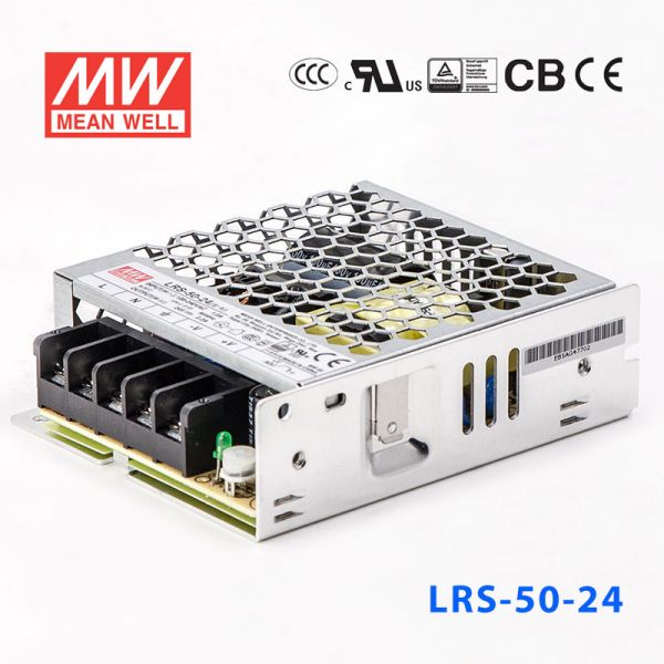 明纬电源LRS-50-24 52.8W 24V 2.2A单路输出超薄型低空