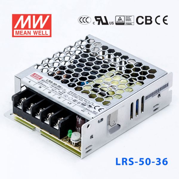 明纬电源LRS-50-36 52.2W 36V 1.45A单路输出超薄型低空